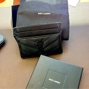 YSL Black Leather Card Holder